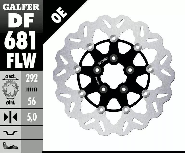 Galfer DF681FLW Wave® rotor Féktárcsa és alkatrészei 1