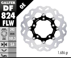 Galfer DF824FLW Wave® rotor Féktárcsa és alkatrészei 1