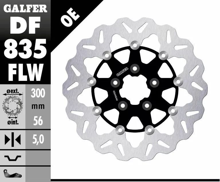 Galfer DF835FLW Wave® rotor Féktárcsa és alkatrészei 1