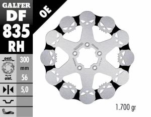 Galfer DF835RH FÉKROTOR RÖGZÍTETT KOPONYA Féktárcsa és alkatrészei 1