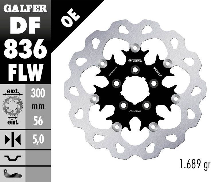 Galfer DF836FLW Wave® rotor Féktárcsa és alkatrészei 1
