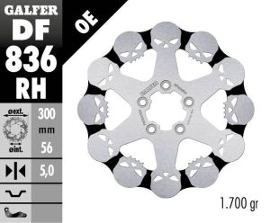 Galfer DF836RH FÉKROTOR RÖGZÍTETT KOPONYA Féktárcsa és alkatrészei 1