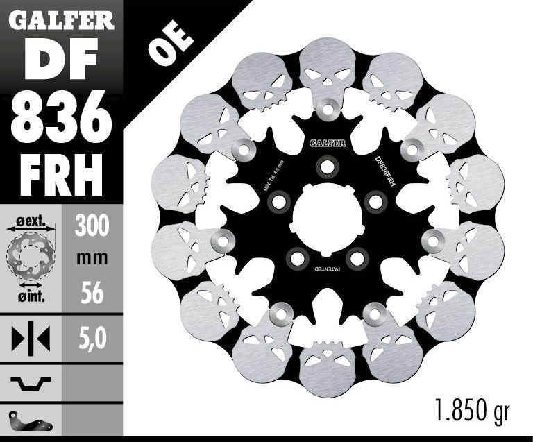 Galfer DF836FRH FÉKROTOR LEBESZŐ KOPONYA Féktárcsa és alkatrészei 1