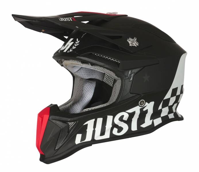 JUST1 JUST1 J18 MIPS OLD SCHOOL Fekete motocross bukósisak 0
