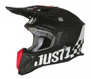 JUST1 JUST1 J18 MIPS OLD SCHOOL Fekete motocross bukósisak