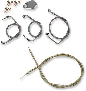 La choppers CABLE és fék vonal készlet rozsdamentes fonott FOR 12