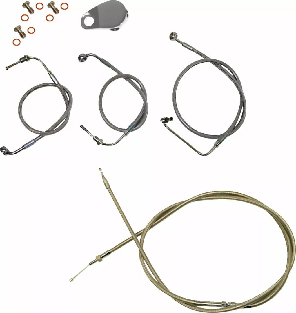 La choppers LA-8155KT-13 szabványos rozsdamentes fonott kormánykábel/fékvezeték készlet Bowden és huzal 0