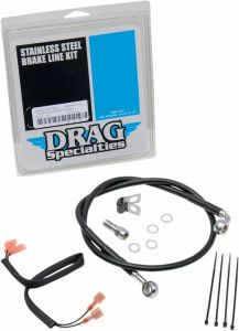 Drag specialties 640222-BLK rozsdamentes acél fékvezeték-készlet Fék és kuplung cső