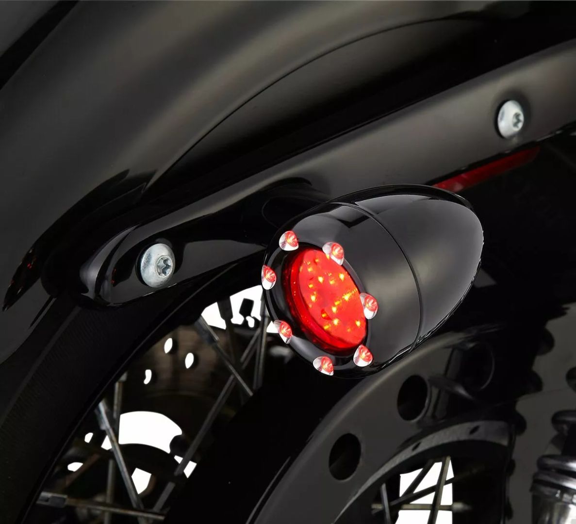 Arlen ness 12-755 LED "Fire Ring" Készlet a gyári "Deuce Style" Irányjelző ház Kiegészítő lámpa, irányjelző 1