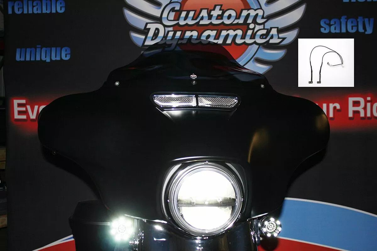 Custom dynamics HD-VENT-LED-WHT szélvédő szellőző díszlámpa készlet Kiegészítő lámpa, irányjelző 1