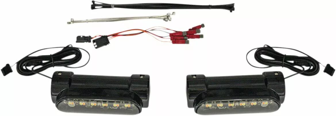 Custom dynamics CD-CB-AW-UNV-B dinamikus borostyánsárga/fehér motorvédő LED-ek/univerzális Kiegészítő lámpa, irányjelző 1