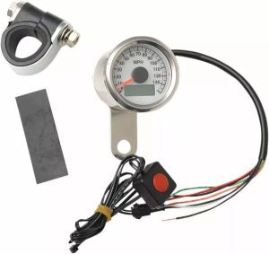 Drag specialties 21-6899WNU Programozható mini elektronikus sebességmérő kilométer-/kifutásmérővel Sebességmérő és fordulatszámmérő
