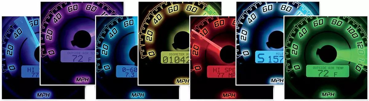Dakota digital MVX-8200-WK-C MVX-8K sorozatú analóg/digitális mérőkészlet Sebességmérő és fordulatszámmérő 2
