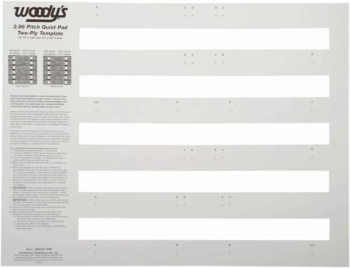 Woody's 286quiet-temp-studding sablon Szerszám motorkerékpár szereléshez 0