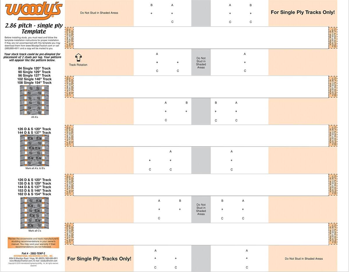 Woody's TEMPLATE STUDDING 2.86PT Szerszám motorkerékpár szereléshez 0