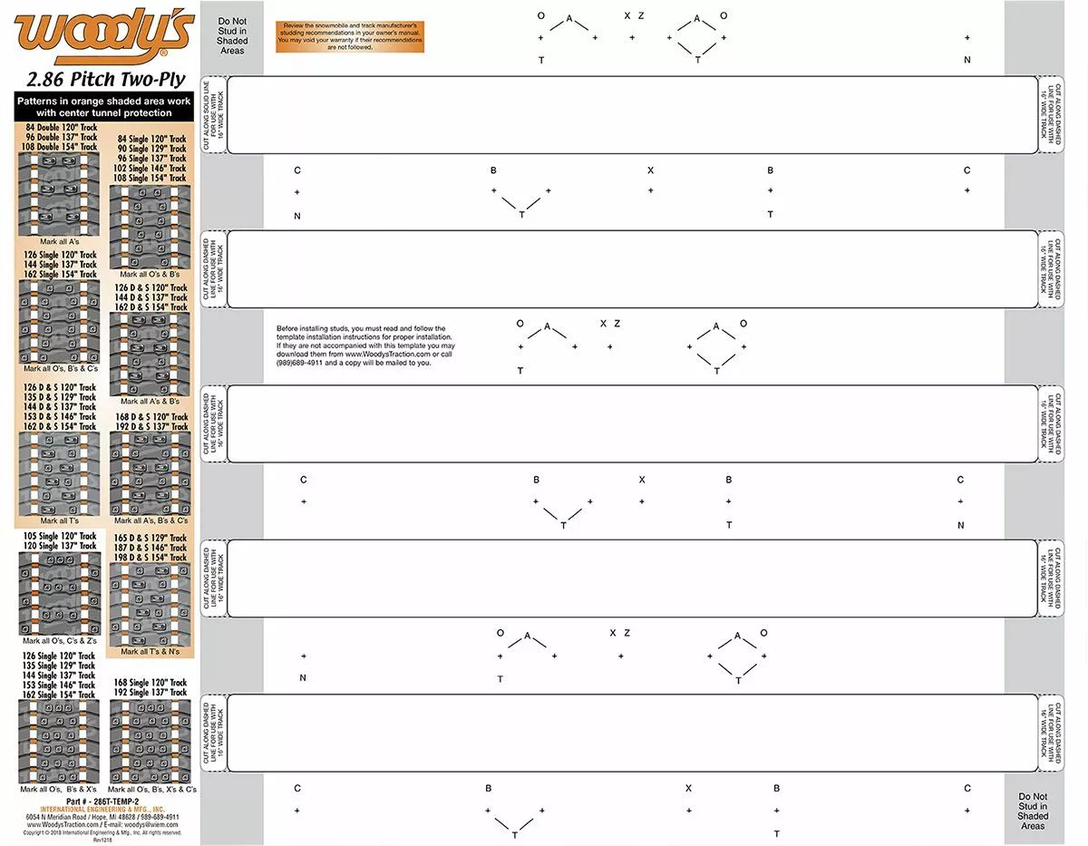 Woody's 286T-TEMP-2 Studding sablon Szerszám motorkerékpár szereléshez 0