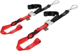 Powertye mfg. TIEDOWN PICKUP készlet / RED|BLACK / NYLON|STEEL Heveder, gumipók, spanifer