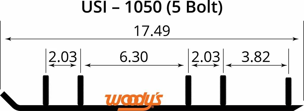 Woody's TSI4-1050 Trail Blazer IV ™ Flat-Top® Wear Bars Runners / Carbide Types 2