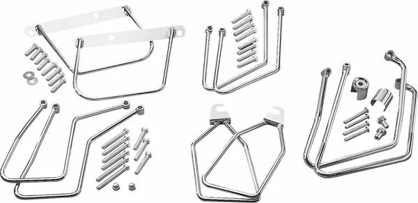 Drag specialties 77-0030 Chrome SaddleBag támogató konzolok Nyeregtáska, oldaltáska, doboz, kiegészítő, konzol 0