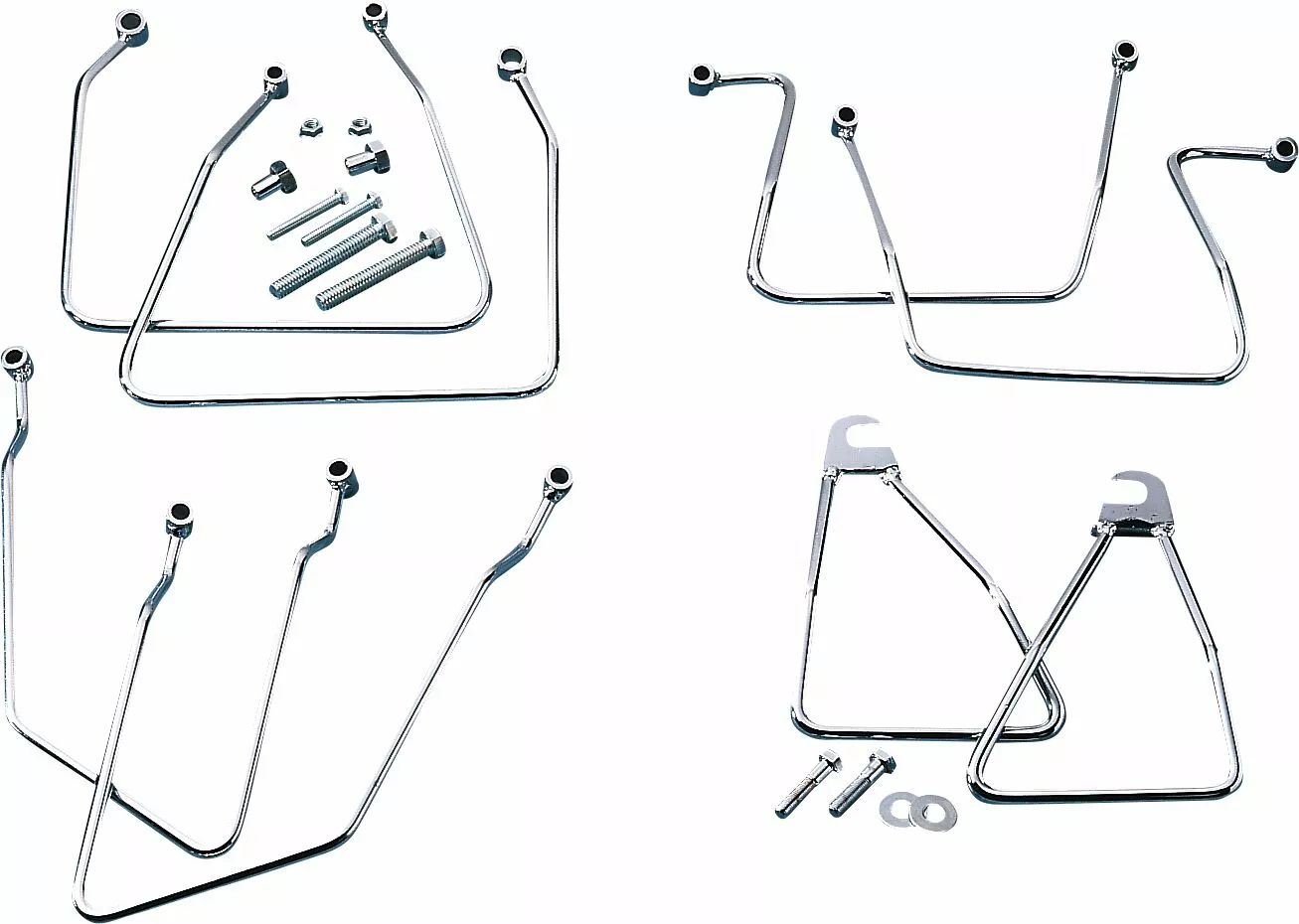 Drag specialties 77-0040DS Chrome SaddleBag támogató konzolok Nyeregtáska, oldaltáska, doboz, kiegészítő, konzol 0