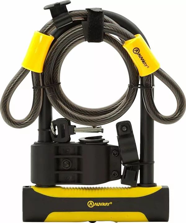 Auvray URC180245aUV U-lock + kábel, U-ROC Motorkerékpár lezáró lánc, lakat, zár, tárcsafékzár, riasztó 0