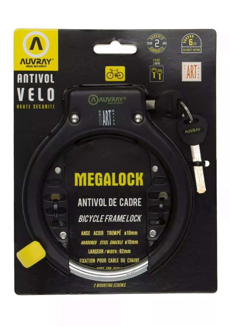 Auvray Megalockauv keretzár, mega zár Motorkerékpár lezáró lánc, lakat, zár, tárcsafékzár, riasztó 1