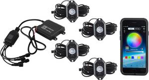 Moose racing hard-parts ROCKLGHTS készlet RGB 4POD MSE Kiegészítő lámpa, irányjelző