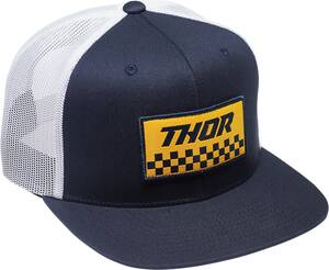 Thor HAT THOR S23 CHECKR NAVY Motoros maszk, arcvédő, sapka és sál