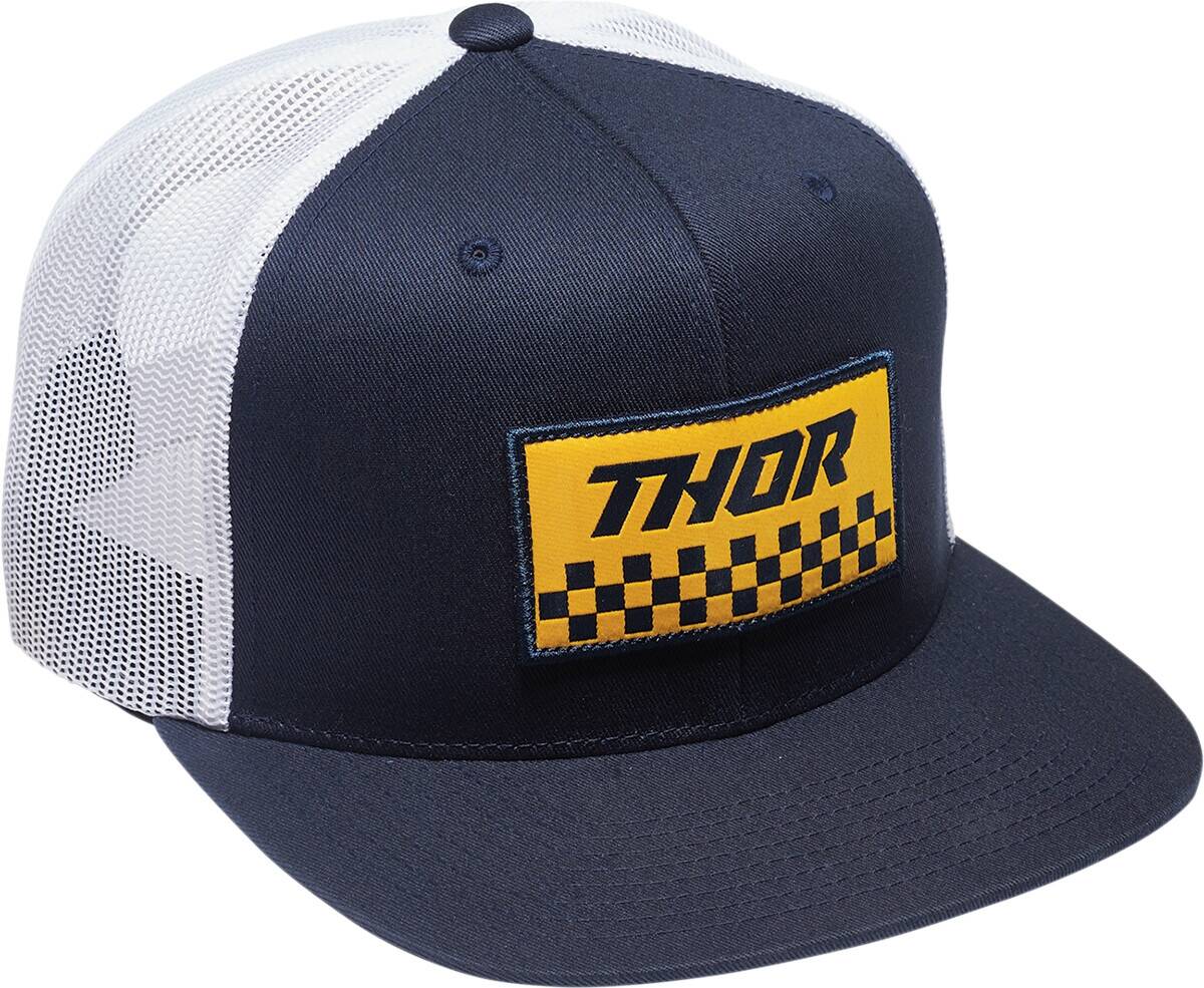 Thor HAT THOR S23 CHECKR NAVY Motoros maszk, arcvédő, sapka és sál 0