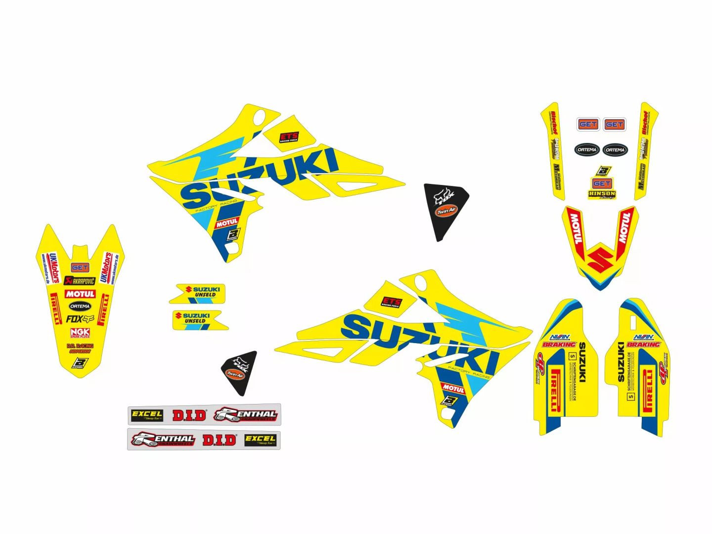 Blackbird racing 2320R9 Blackbird Racing Replica Team Suzuki KSRT 2022 grafikus készlet Matrica 0