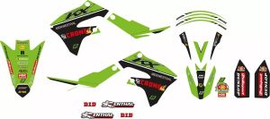 Blackbird racing 8425R14 grafikus készlet ülésborító replika csapat Kawasaki H & f 2022 Matrica