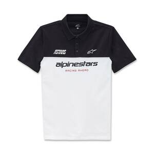 Alpinestars (casuals) POLO Paddock BLK/WHT L Motoros póló, trikó