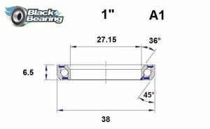 Black bearing HB-A1 fejhallgató csapágy Első futómű
