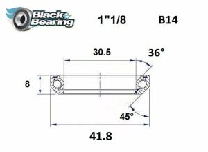 Black bearing HB-B14 fejhallgató csapágy Első futómű