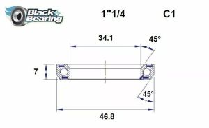 Black bearing HB-C1 fejhallgató csapágy Első futómű