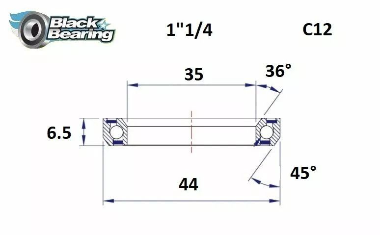 Black bearing HB-C12 fejhallgató csapágy Első futómű 0