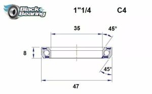 Black bearing HB-C4 fejhallgató csapágy Első futómű