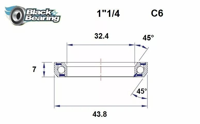 Black bearing HB-C6 fejhallgató csapágy Első futómű 0