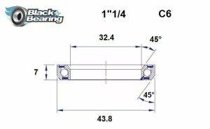 Black bearing HB-C6 fejhallgató csapágy Első futómű