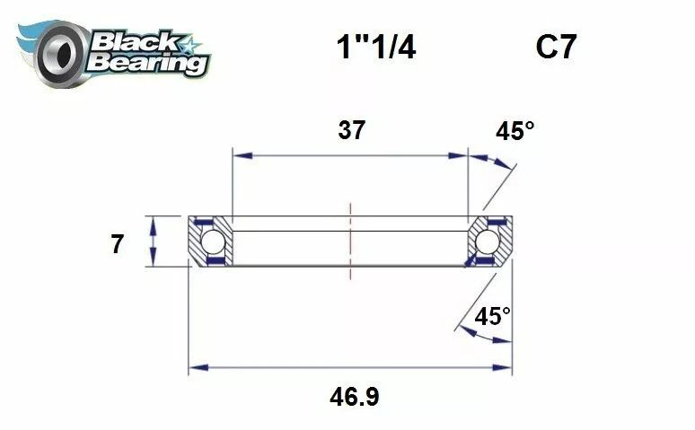 Black bearing HB-C7 fejhallgató csapágy Első futómű 0