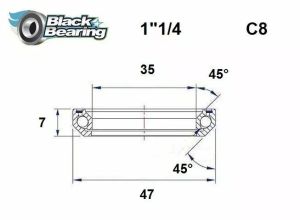 Black bearing HB-C8 fejhallgató csapágy Első futómű