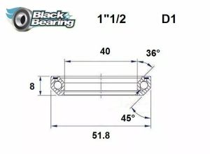 Black bearing HB-D1 fejhallgató csapágy Első futómű