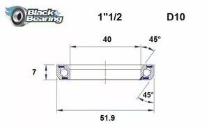 Black bearing HB-D10 fejhallgató csapágy Első futómű