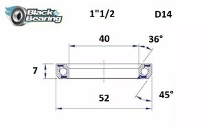 Black bearing HB-D14 fejhallgató csapágy Első futómű