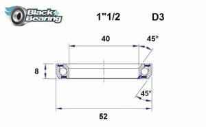 Black bearing HB-D3 fejhallgató csapágy Első futómű