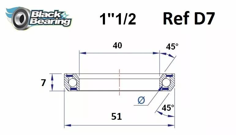 Black bearing HB-D7 fejhallgató csapágy Első futómű 0