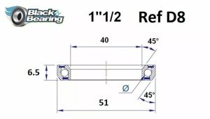 Black bearing HB-D8 fejhallgató csapágy Első futómű