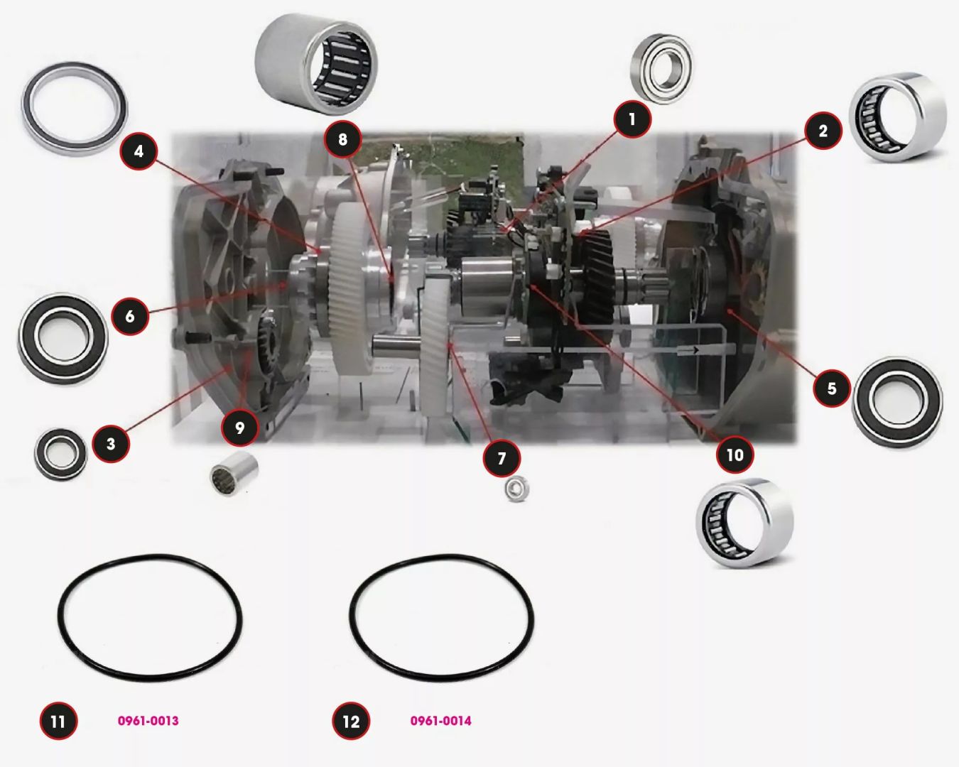 Black bearing EM-017-BOSCH Csapágyak és amp; O-gyűrűk Bosch Motor Gen2 Ebike motor alkatrész 0
