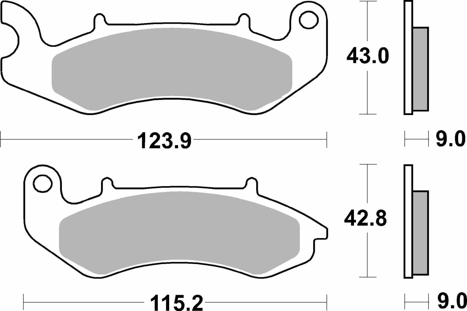 Sbs 232HF CT Scooter Carbon Tech Organic fékbetétek Fékbetét 1