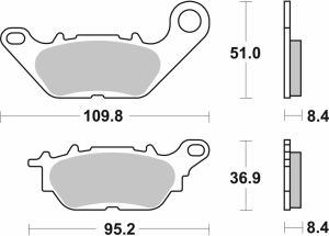 Sbs 227CT CT Scooter Carbon Tech Organic fékbetétek Fékbetét 1